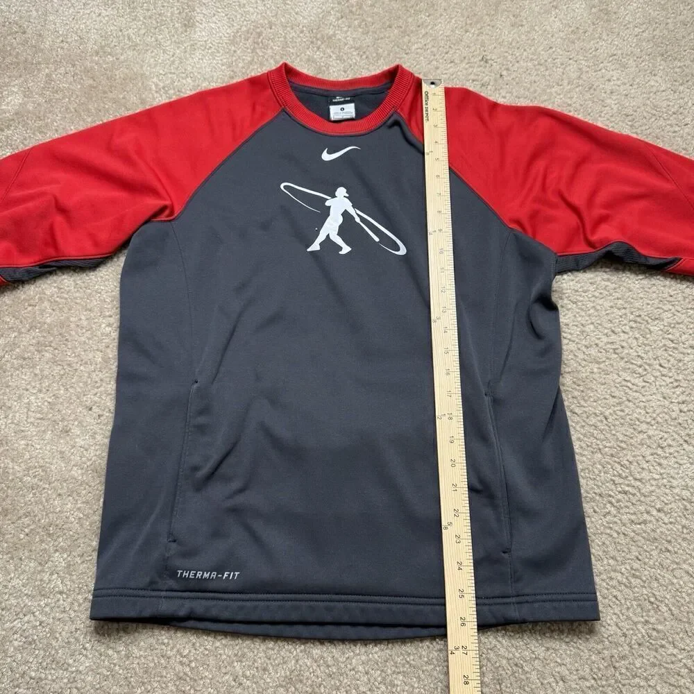 Nike Sweatshirt Small Gray Crewneck Therma Fit Swingman Griffey Center Swoosh